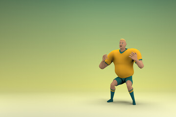 An athlete is expression of hand when talking. 