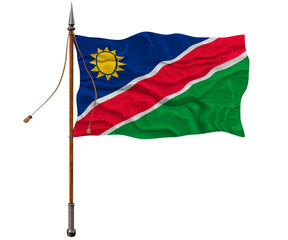 National flag of Namibia. Background  with flag of Namibia.