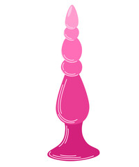 Vibrator sex toy doodle icon. Cute sex toy. Erotica excitement for adult male female. Modern flat vector illustration on white background.