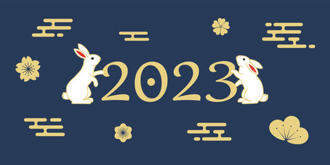 Chinese new year 2023 year of the rabbit - Chinese zodiac symbol, Lunar new year concept