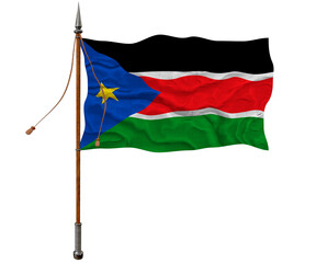 National flag of South Sudan. Background  with flag of South Sudan.