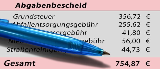 Abgabenbescheid für Hauseigentümer