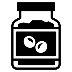 instant coffee. Glyph icon. transparency background