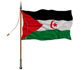 National flag of Western Sahara. Background  with flag of Western Sahara.