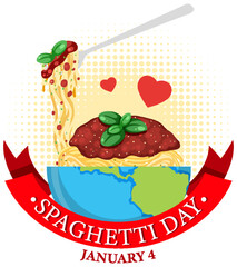 National Spaghetti Day Banner Design