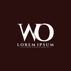 Letter WO luxury logo design vector