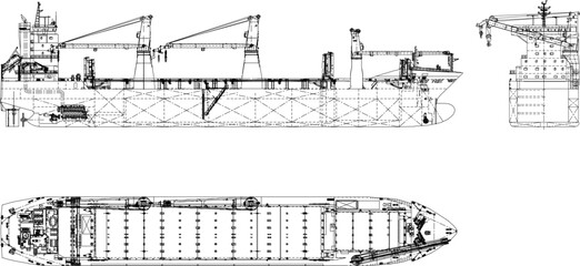 sketch vector illustration detail of crude oil tanker.