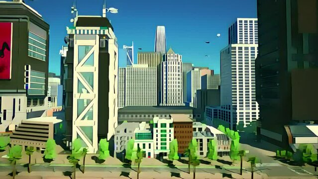 Future city animation