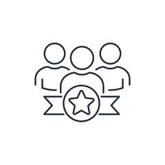 Team high quality. Experience Qualification . Vector linear icon isolated on white background.