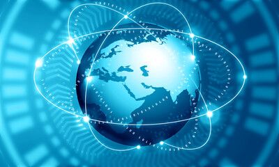 Global communication network. Internet technology. 3d illustration.