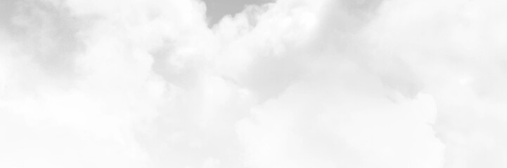 Panorama view black and white clouds and sky