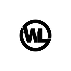 Letter WL circle logo design vector