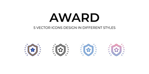 Award Icons Set vector Illustration.