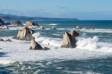 Rock Formations at Silence Beach in Asturias