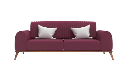 memo sofa front view without shadow 3d render