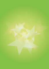 Vector Silver White Glowing Star Confetti on Green Gradient Background. Bokeh Texture. Abstract Magic Starry Pattern. Glitter Shiny Particles Explosion. Summer Glowing Poster. Christmass Design.