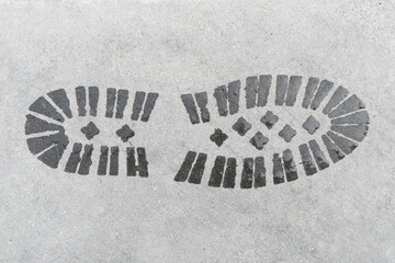 Sneakers step black mark. Human footprints. Footwear steps. Footstep print textured steps. Shoes...