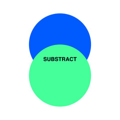 subtract minus Abstract two circle overlap Venn diagram vector illustration eps 