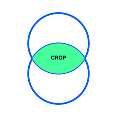 Intersection Overlapping circles. Venn diagram Line drawing Vector illustration