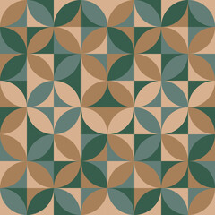 Seamless half circle pattern. Geometric Vector.