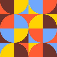 Seamless half circle pattern. Geometric Vector.
