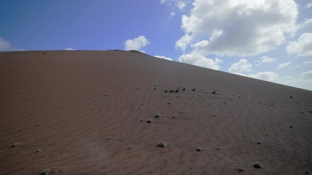 Timanfaya national park on Lanzarote volcanic landscape. Canary Islands