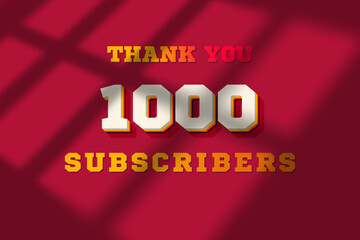 1000 subscribers celebration greeting banner with Retro 2 Design