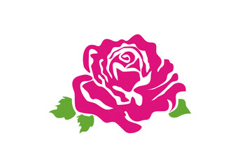 rose flower black silhouette vector isolated on white background