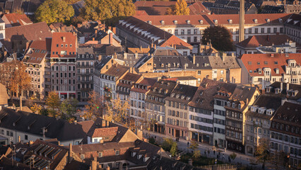Fototapeta na wymiar Aerial view of Strasbourg