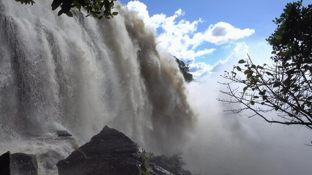 Salto Golondrina  in lagoon of Canaima National Park. Venezuela.