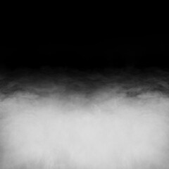 Fototapeta na wymiar Smoke over black background. Fog or steam abstract texture.