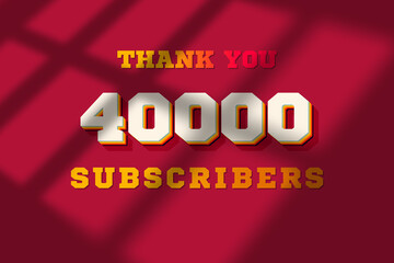 40000 subscribers celebration greeting banner with Retro 2 Design