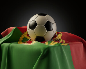 Fototapeta premium Soccer Ball And Portugal Flag