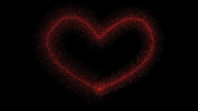 Valentine day love icon particle animation on transparent backgroun