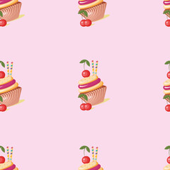 pattern with cupcakes