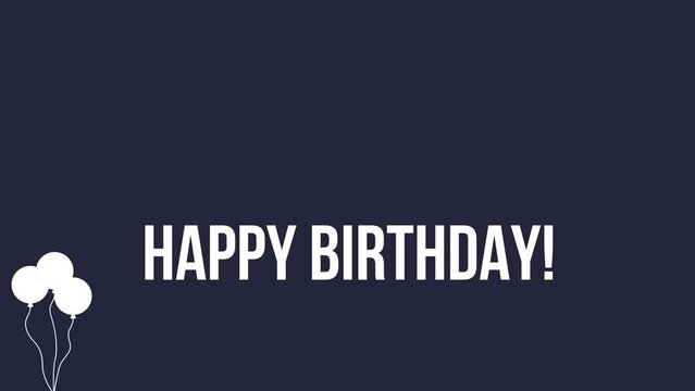 Happy Birthday Day wish image with dark purple background and balloons
