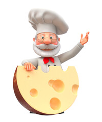 3d illustration cook with cheese