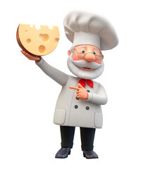3d illustration cook with cheese