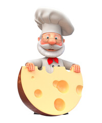 3d illustration cook with cheese