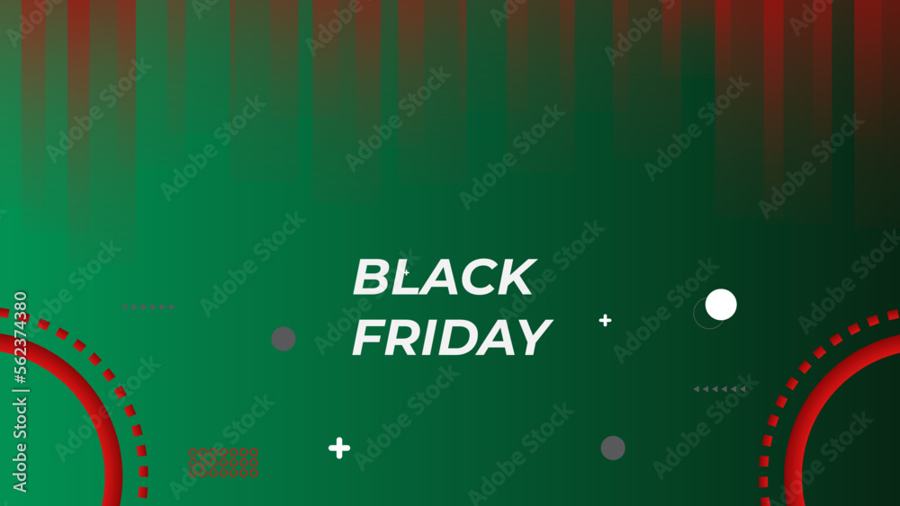 Sticker Black Friday, Big Sale, creative template on flat design. Green design vector