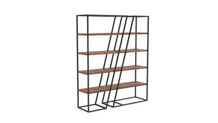 wood shelf angle view without shadow 3d render