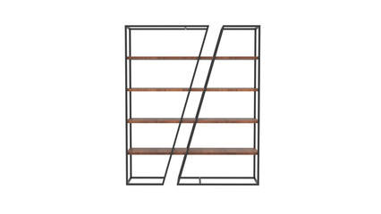 wood shelf front view without shadow 3d render
