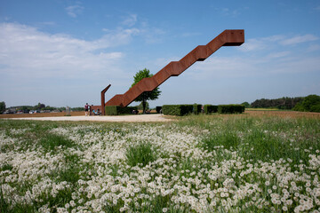 stairs in the  flemish landscape in belgium