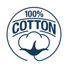 Obraz premium Hundred percent cotton flat circular sticker