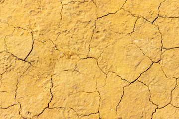 Dry and cracked soil in Peniche, Portugal.