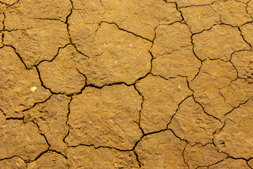 Dry and cracked soil in Peniche, Portugal.
