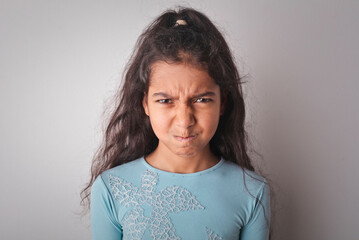 portrait of angry little girl