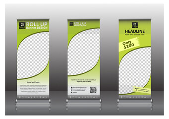 roll up banner design flyer banner design vertical template vector, abstract  background, modern x-banner, and flag-banner