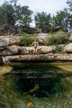 Jacob's Well near Wimberley, Texas is a unique geological feature and a great way to pass a hot summer day in Texas.