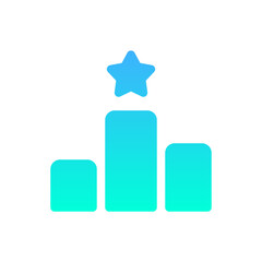 podium flat gradient icon